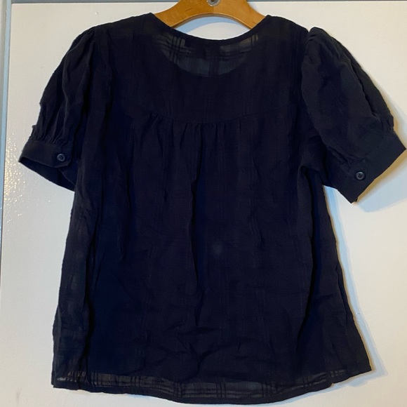 Madewell Puff-Sleeve Yoke Button-Front Top in Textured Plaid size XS - Picture 3 of 4